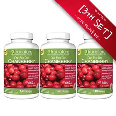 [사은품선택] 트루네이쳐 크렌베리 650mg 140정 (베지캡슐) Trunature cranberry 650mg (140 Vcaps) -3개 SET, 챱스틱(랜덤) 1개, 140정, 2개