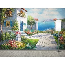 뮤럴벽지-명화 09P015-바다가 보이는 풍경, 벽지｜실크