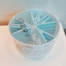 IKEA 이케아 TORKIS 빨래집게30 + 통 실용적인디자인 화이트 블루, 30개입