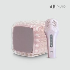 인비오 블루투스 스피커 방수기능 INVIO AIR (인비오 에어)TWS 무선 캠핑스피커 / 노래방 마이크 별매, 핑크(노래방마이크포함) - 인비오