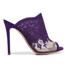 지안비토로시 18SS 여성 SHOES SUEDE+RETE S.+GALON VIOLET+NU SLIPPER (VIOLET) 바이올렛 G10450.15RIC.CEGVINV