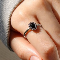 반지소 실버925 천연 블랙 오닉스 원석 반지 로지