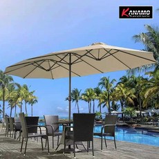 카나모 크랭크 더블 롱 파라솔 대형 비치 정원, 아이보리