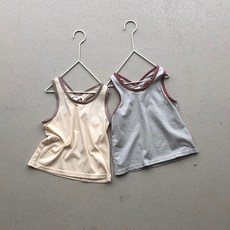 오트밀 고고스슬리브 아동 배색 랍빠 내츄럴 나시티