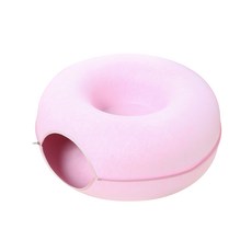 레브펫 고양이 도넛형 펠트 터널 하우스, 1개, 핑크