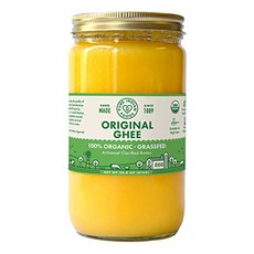 Pure Indian Foods Organic Grassfed Original Ghee Pure Indian Foods 유기농 목초 사육 오리지널 버터 기름 28.8온스 정, 816g, 1개