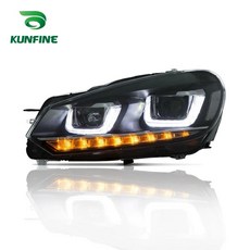 골프귀마개 골프방한모자 자동차 헤드라이트 어셈블리 쌍 VW 골프 6 20102014 튜닝 램프 부품 주간 주행등 바이 제논 프로젝터 렌즈