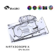 nVIDIA RTX3080 설립자 에디션 GPU 카드 / Copper Block 장착 3080 FE 비디오 카드/백플레이트 A RGB RURA팬용 Bykski Water 사용, 01 Acrylic n Backplate, 01 Without Light