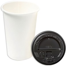 더빈썸 무지 테이크아웃종이컵 380ml + 블랙 뚜껑, 1개입, 1개 1개입, 1세트