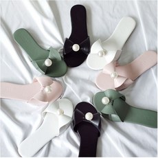 MR-633-1 여성 리본장식 진주 슬리퍼 조리 뮬 샌들 슬리퍼 샌달