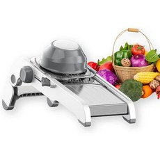 조절 가능한 만돌린 슬라이서 - 날카롭고 안전하며 정밀하게 가능 내구성이 뛰어난 스테인리스 스틸 디자인 푸드 초퍼 야채 슬라이서 양파 감자 칩 프렌치 프라이 와플 프라이 커, 조절 가능한 만돌린 슬라이서 - 날카롭고 안전하며 정밀, 1개