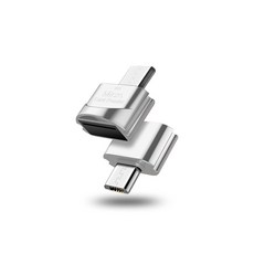 101937 카드리더기 스마트폰 메모리카드리더 휴대폰 사용, USB2.0_샤이니 실버 ● 안드로이드 마이크로 인터페이스 ●