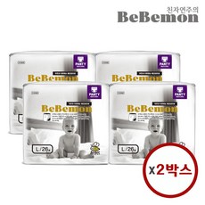 베베몬 친자연주의 에코네이버 팬티기저귀 대형 8-11kg 26매X4팩X2박스, 01_에코네이버 팬티 대형 26매X4팩X2박스