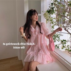 부산금정상점 소매퍼프원피스 벌룬원피스 벌룬소매원피스 퍼프소매원피스 퍼프소매드레스 여성 여름옷 가볍게 사치한 숲 소녀