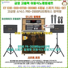 고출력이동식노래방 KHK-300장착 4채널스피커세트/고급케이스세트/마이크포함/블루투스 앰프장착/모니터 별매/가정집-회관-회사휴계실-음악실-요양원용 노래방기기풀세트, 유선마이크 타입, BTOB WS-800(8형/350W 2개), 기본사향(대형리모콘 제외)