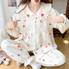 가을겨울 도톰 에어코튼 임산부 잠옷 산모 수유 산후조리 겹겹이