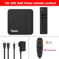 Tanix 스마트 TV 박스 안드로이드 11 Amlogic S905W2 4GB 32G 64GB 2.4G 및 5G 듀얼 와이파이 H.265 BT 4K 미디어 플레이어 초고속 TV 박, 22) 영국 플러그 - 2G 16G Voice remo - h.265미디어플레이어