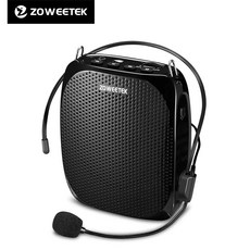 Zoweetek 유선 미니 오디오 스피커 휴대용 음성 증폭기 자연스러운 스테레오 사운드 마이크 확성기 교사 Z258, 블랙 EU 플러그