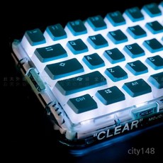 LED 키캡 OEM 투과 PBT 기계식 이중사출 프로파일 이동 반투명 젤리 2색 노트북 포인트, 표준, 키캡만 제공, A. 핑크