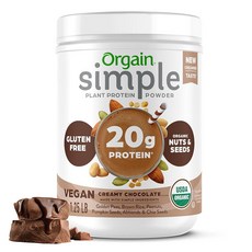 Orgain Simple 오가닉 비건 단백질 파우더 초콜 (1.3파운드) (포장은 다를 수 있음), Orgain Simple 오가닉 비건 단백질 파우더 초, 100ml