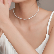 XXMZ 못난이 패션 담수진주 여성 레이어드 클래식 진주목걸이