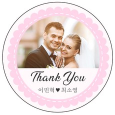 디자인요나 (당일출고 4+1)웨딩 포토 사진 스티커 결혼 답례 청첩장 포토전용고광택아트지 48mm_20개, 20개입, 웨딩포토_54
