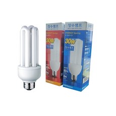 장수램프 등기구 삼파장 램프 소켓 30W 주광색 형광등색, 단품