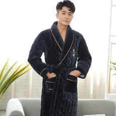로로퍼스 남자겨울잠옷 가을 계절 삼층 솜을 끼임 두꺼운 보온 긴 소매 목욕 플란넬 빅사이즈 샤워