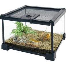 PINVNBY 파충류 유리 테라리움 볼 파이썬 탱크 12x8x6 마이크로 서식지 인클로저 양서류 케이지 전체 보기 작은 거미 표범 도마뱀붙이에게 매력적입니다, XS: 7.9"x7.9"x5.7", 1개