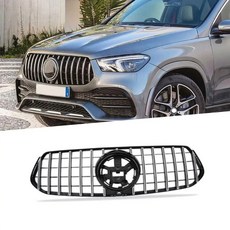 벤츠 GLE 클래스 W167 350 450 53 AMG 스포츠 SUV 20-21 크롬 ABS 프론트 그릴 D 스타일 실버