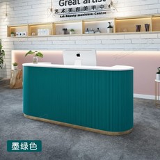 북유럽 매장 카운터 업소용 안내데스크 마카롱 디자인 계산대 인포메이션, 120x60x100cm + F.흑록색