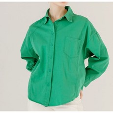 백버튼 코튼 루즈핏 셔츠