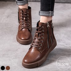 도오빠 여성 가죽 워커 부츠 발편한 여자워커 앵클부츠 가을 겨울