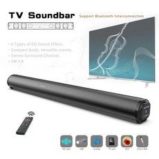 TV 사운드바 서브우퍼 음악 플레이어 유선 및 무선 블루투스 홈 서라운드 사운드바 PC 극장 스피커 BS10 20W, 1.Black - 스피커, 01 Black