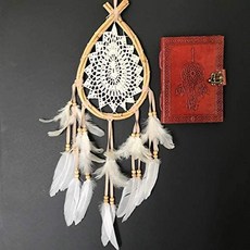 Dream Catcher를 설정하려면 Dream Catcher 가죽 다이어리 (5x7 인치)를 사용하십시오. 100 % 나무를 사용하지 않는 재활용 면지. 모두 인도네시아와 인도의 장인이 수작업으로 제작했습니다., 본상품