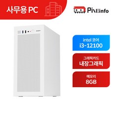 파인인포 인텔12세대 i3-12100_내장그래픽 가정/사무용 컴퓨터 조립 PC-PINE02 화이트