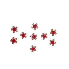Red Flower design Forehead Bindis for Women – Traditional Reusable Decorative Stickers Festive and, Red Flower design Forehead Bin