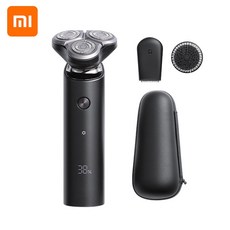 샤오미 Mijia 전기 면도기 S500C 남자 면도기 USB 충전식 세척 가능 3 in 1 얼굴 청소 수염 면도기 커터 보관함|전기면도기|, 1개, Black, CHINA