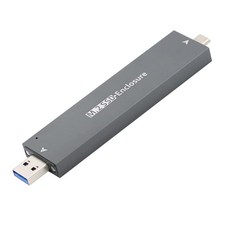 Cablecc USB 3.0 to NVME M-Key M.2 NGFF SATA SSD 외장 PCBA 케이스 컨베터 어댑터 RTL9210B 칩셋 154795, 2280 to USB-A+C, 1TB