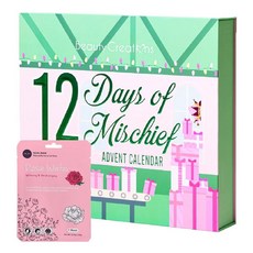 Glam Lux Beauty Creations 뷰티 12 Days of Mischief 크리스마스 달력 12피스 미스터리 박스 홀리데이 선물 세트 엄마 청소년 플럼프 & 팻, Glam Lux Beauty Creations 뷰티 1, 1개