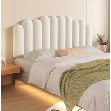 침대헤드쿠션 양모 등받이 디자인 엠보싱 북유럽 화이트 (헤드보드부착형), 연그레이 (헤드보드부착형)
