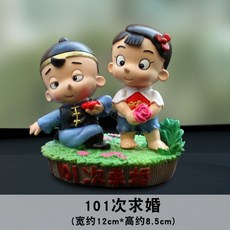 차량 인테리어Douyin 폭발 만화 자동차 장식 자동차 귀여운 커플 인형 보내 남자 친구 장식 돼지 자동차 인, 07 101 결혼 제안
