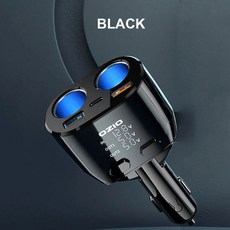 차량용 충전기 155W 담배 소켓 90W LED 디스플레이 Type-C PD20W 빠른 충전 USB 66W iPhone 용 초고속 충전 Samsung Xiaomi, 검은색, 보여진 바와 같이