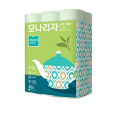 모나리자 녹차가 좋은 천연펄프 3겹 롤화장지 25m, 30롤, 6개