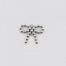 비즈톡 [S8-03-001]써지컬스틸 펜던트 발레코어리본 군번리본 25x19mm 무도금 1개