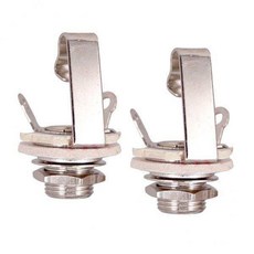 shangren 3X 6.35mm 1/4 "일렉트릭 기타 베이스 픽업용 모노 잭 플러그 소켓-, 황동, 실버, 1개