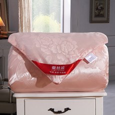 피닉무역 수공 극세사 100%실크 이불 봄가을겨울 이불, 180X220CM【2kg 여름이불 】, 라이트 오렌지