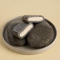 싸리재 무설탕 현미떡 [ 흰팥앙금 흑임자떡 600g ] 부드러운 거피팥앙금, 1개