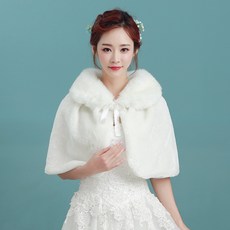 인조밍크코트 신부 웨딩드레스 밍크숄 겨울 결혼 보온 모피 화이트와레드 빅사이즈 예복 망또가디건 밖에걸쳐입는스타일 어깨숄
