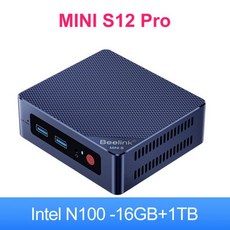 Beelink 미니 PC 데스크탑 게이밍 컴퓨터 S12 프로 인텔 N100 NVME 12